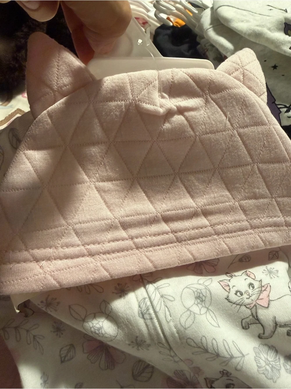 Disney Pink Quilted Baby 2-Piece Footie with Marie Patch
